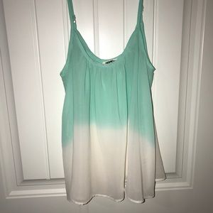 White and turquoise blouse